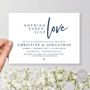Invitation Rien De Chic, Juste Amour, Dîner Mariage Elopement
