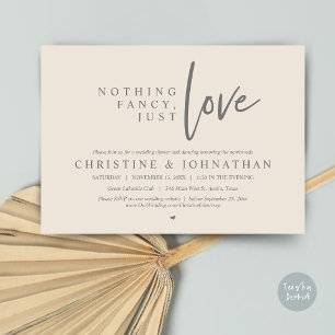 Invitation Rien De Chic, Juste Amour, Dîner Mariage Elopement