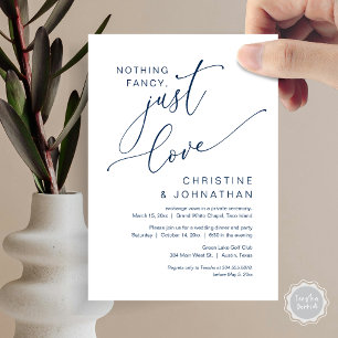 Invitation Rien De Chic, Juste Amour, Dîner Mariage Elopement