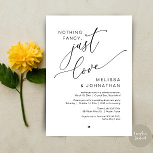 Invitation Rien De Chic, Juste Amour, Mariage Elopement