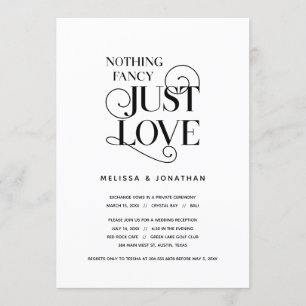 Invitation Rien De Chic, Juste Amour, Noir Classique, Elopeme