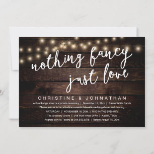 Invitation Rien De Chic, Juste Amour Rustique Dîner Mariage