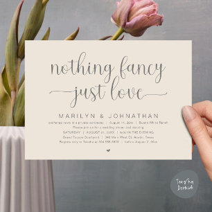 Invitation Rien De Chic, Juste De L'Amour, Dîner Mariage Dans