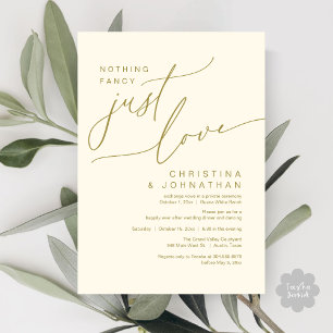 Invitation Rien De Fancy Just Love Dîner Mariage