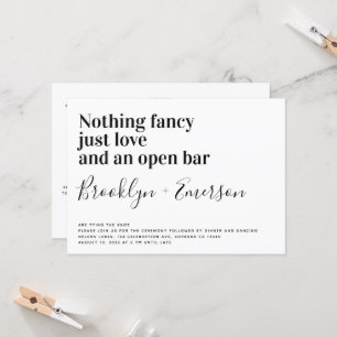 Invitation Rien De Fancy Just Love Funny Détails Mariage