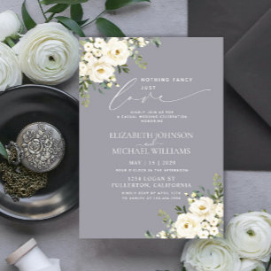 Invitation Rien De Fancy Just Love Grey Mariage Floral