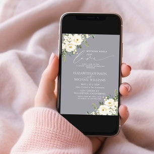 Invitation Rien De Fancy Just Love Grey Mariage Floral