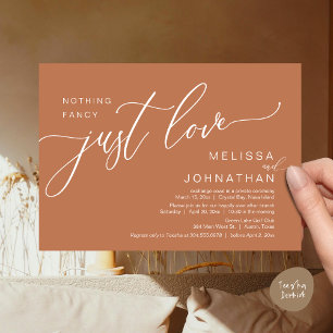 Invitation Rien De Fancy Just Love, Mariage Elopement Brunch