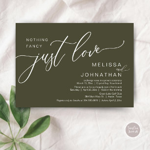 Invitation Rien De Fancy Just Love, Mariage Elopement Brunch