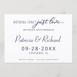 Invitation Rien De Fancy Just Love Mariage Enregistrer La Dat