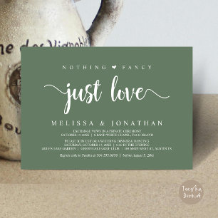 Invitation Rien De Fancy Just Love, Moderne Elopement Mariage