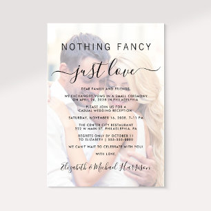 Invitation Rien De Fancy Just Love Photo Mariage Réception