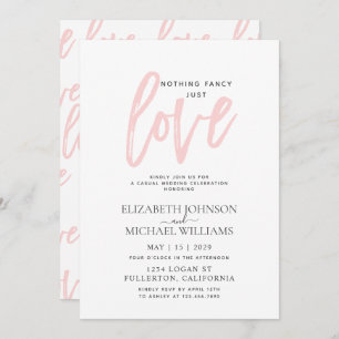 Invitation Rien De Fancy Just Love Pink Mariage Décontracté