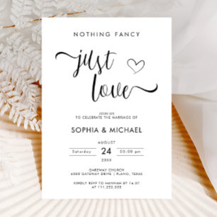 Invitation Rien De Fancy Just Love Réception De Mariage Minim