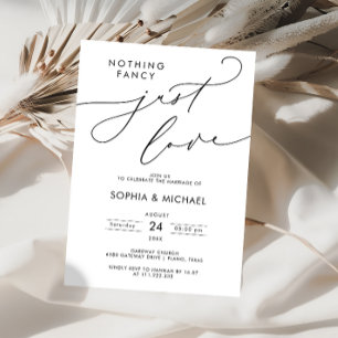 Invitation Rien De Fancy Just Love Réception De Mariage Minim