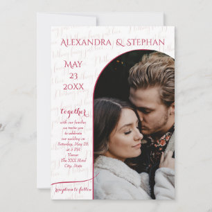 Invitation Rien De Fancy Just Love Script Pink Magenta Photo