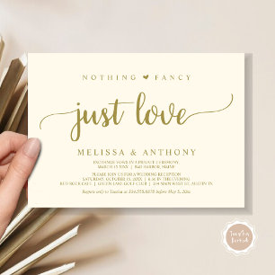 Invitation Rien De Fancy Juste Amour, Elopement, Mariage Rust