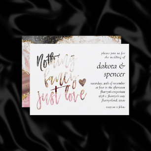Invitation Rien De Fancy Juste Amour   Marbre d'Agate Luxueux