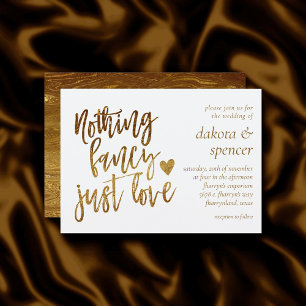 Invitation Rien De Fancy Juste Amour   Micro Mariage Gold Hea