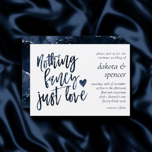 Invitation Rien De Fancy Juste Amour   Moody Navy Blue Mariag