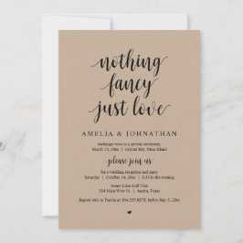Invitation Rien De Fancy Juste Amour, Noir, Fête Elopement Da