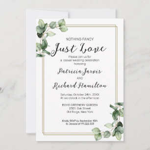 Invitation Rien de fantaisie Cadre Or Mariage