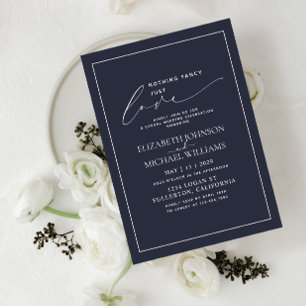 Invitation Rien de fantaisie Just Love Marine Blue Mariage Dé