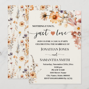 Invitation Rien de fantaisie Juste Amour Elopement Fleur sauv