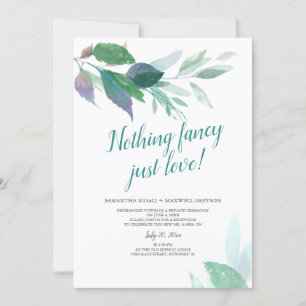 Invitation Rien de fantaisie Juste Amour Elopement Mariage