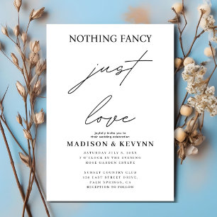 Invitation Rien de fantaisie Juste Amour Mariage