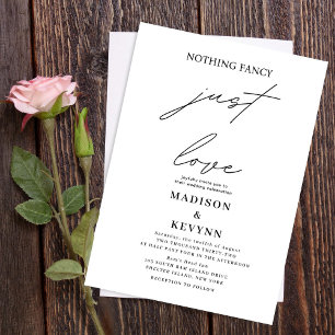 Invitation Rien de fantaisie Juste Amour Mariage