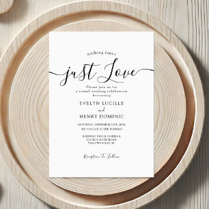 Invitation Rien de fantaisie Juste Amour Mariage de script Wh