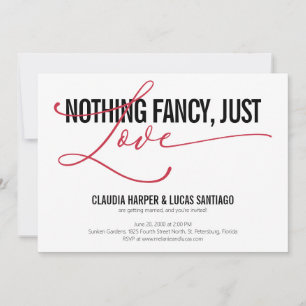 Invitation Rien de fantaisie Juste Amour Mariage Décontracté