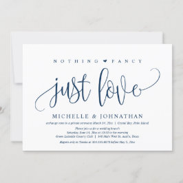 Invitation Rien De fantaisie, Juste Amour, Mariage Elopement 