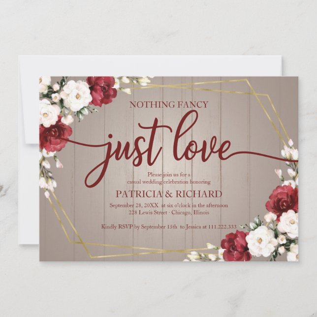 Invitation Rien de fantaisie Juste Amour Mariage géométrique  (Devant)