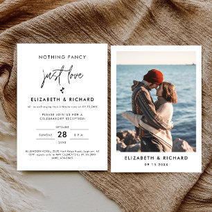 Invitation Rien de fantaisie Juste Amour Minimaliste Mariage 