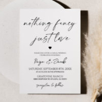 Rien de fantaisie Juste Amour Minimaliste Mariage 