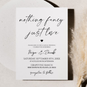 Invitation Rien de fantaisie Juste Amour Minimaliste Mariage 