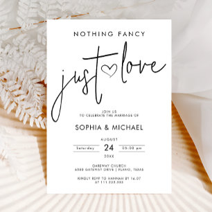 Invitation Rien De fantaisie Juste Amour Minimaliste Mariage