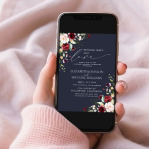 Invitation Rien de fantaisie Juste de l'amour Bourgogne Bleu 