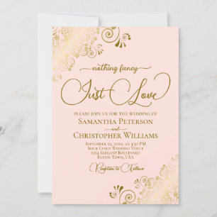 Invitation Rien de fantaisie Juste de l'amour rose et Mariage
