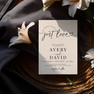 Invitation Rien de fantaisie Juste l'amour Mariage minimal