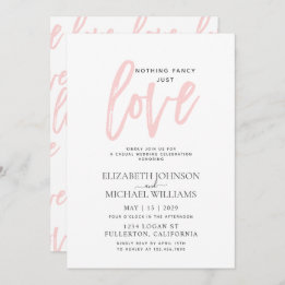 Invitation Rien de fantaisie, juste l'amour rose mariage déco