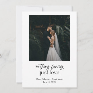 Invitation Rien De fantaisiste, Juste Amour Elopement Faire-p