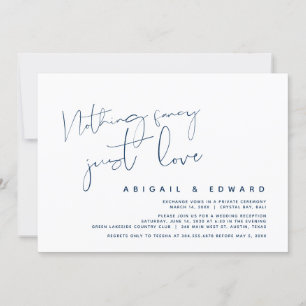 Invitation Rien De fantaisiste, Juste Amour, Elopement Mariag