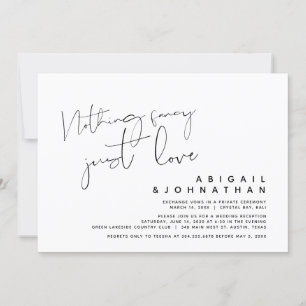 Invitation Rien De fantaisiste, Juste Amour, Elopement Mariag