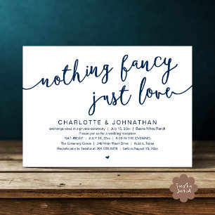 Invitation Rien De fantaisiste, Juste Amour, Mariage Elopemen