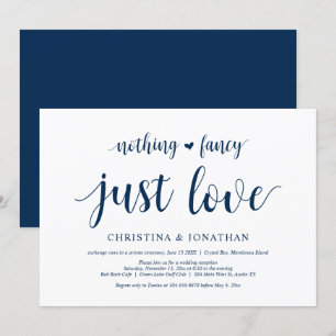 Invitation Rien de fantaisiste, juste de l'amour, Bleu marine