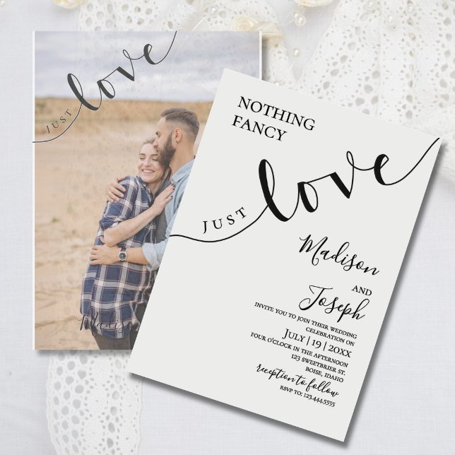 Invitation Rien de fantaisiste, juste de l'amour, mariage, éc (Créateur téléchargé)