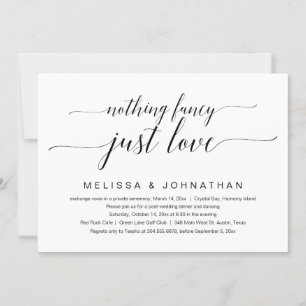 Invitation Rien de fantaisiste, juste de l'amour, mariage int